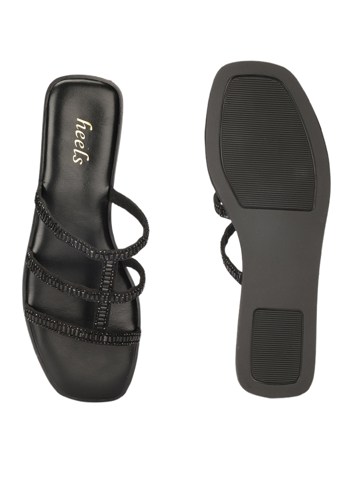 Elaris Embellished Bling Sliders - The Heels India