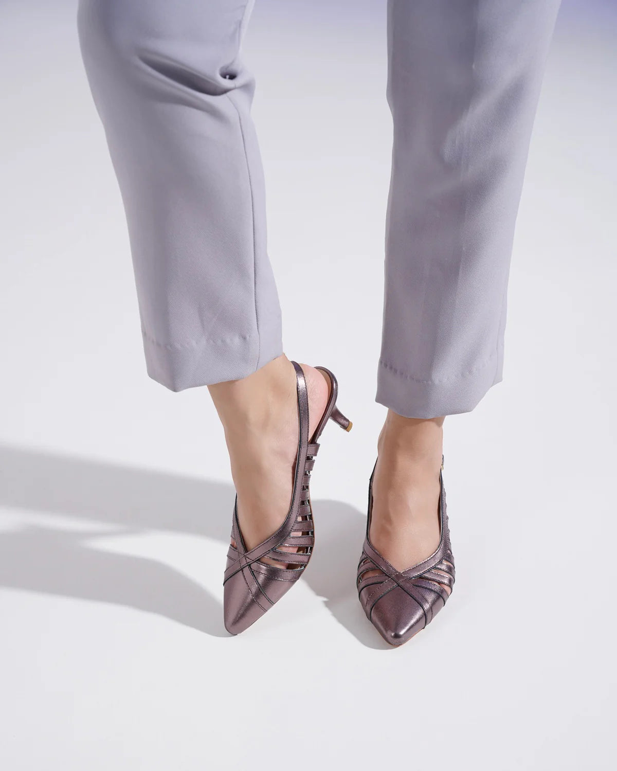 AVIVA Premium Leather Slingback Kitten Heels - The Heels India