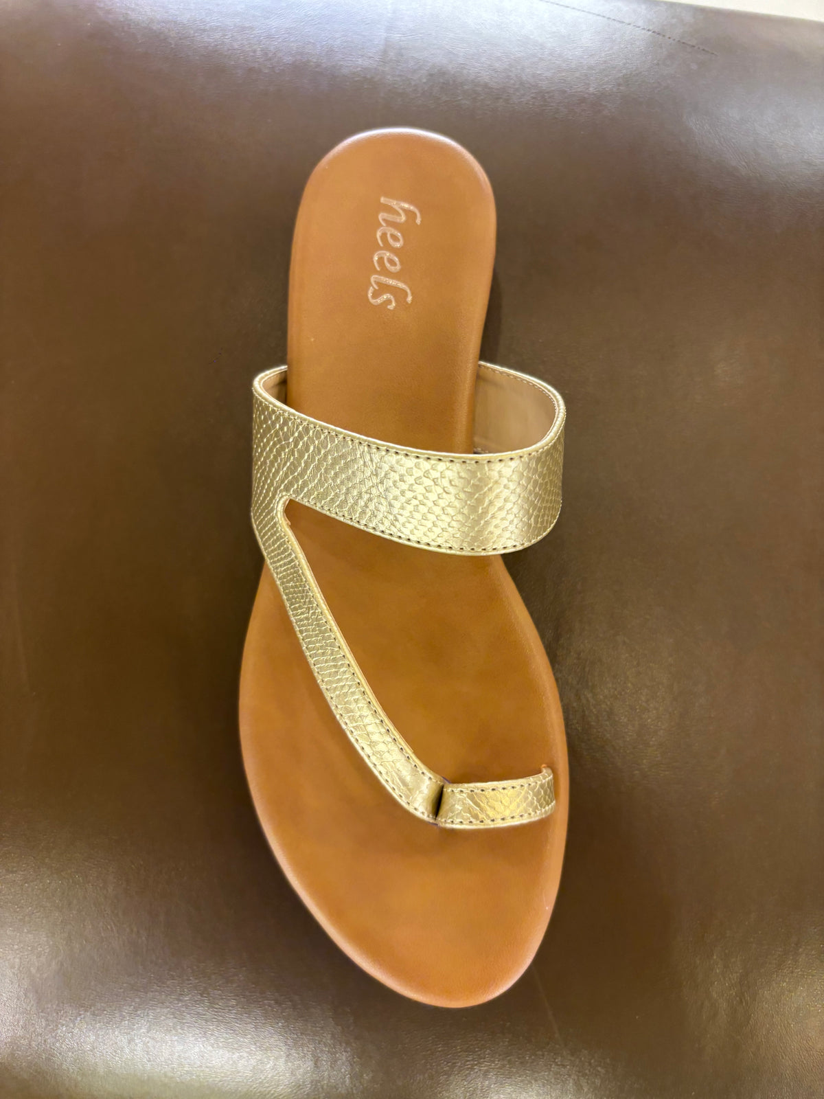 Bonita 3.0 Cushioned Comfort Thumb Slippers in Gold - The Heels India