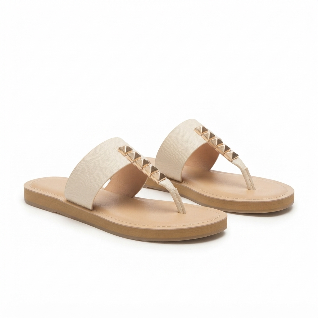 Adele Cushioned V Strap Slippers