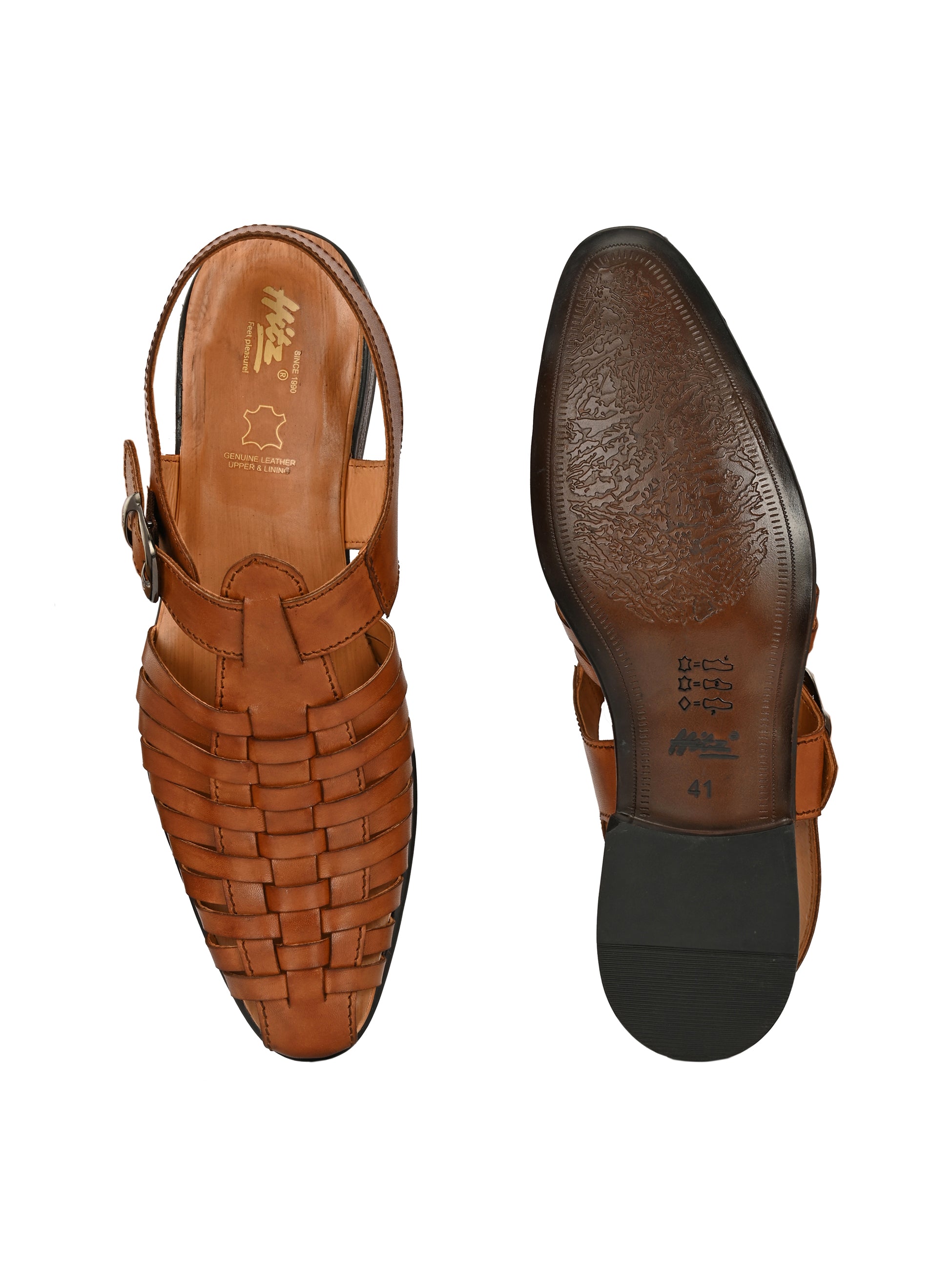 Ajrakh Strappy Leather Roman Sandals