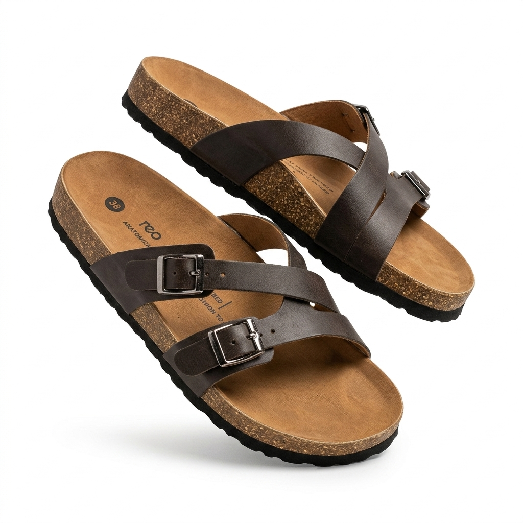 Cherie Buckle Strap Cork Summer Sliders