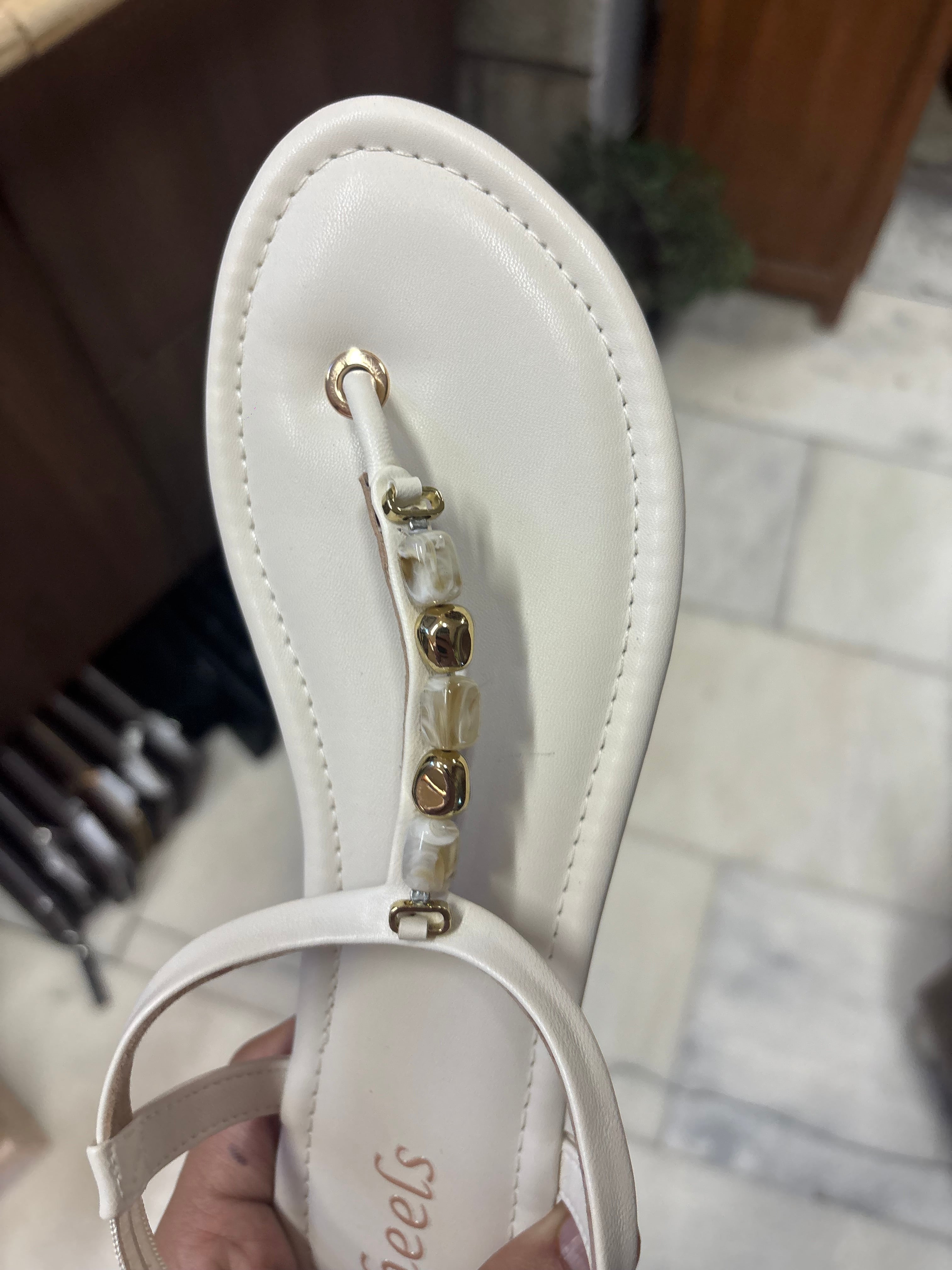 Kia Cushioned Back Elastic Embellished Sandals