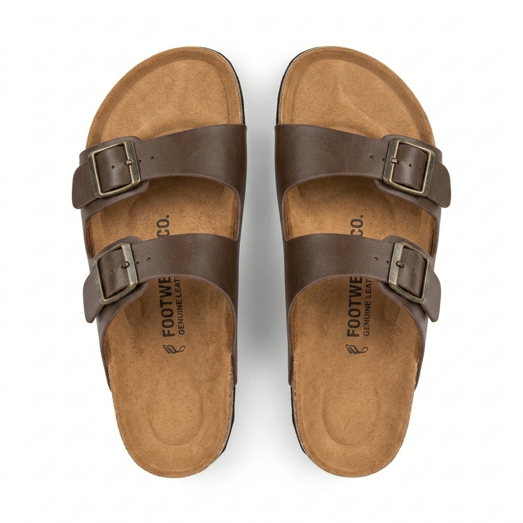 Brianna Double Strap Cork Summer Sliders