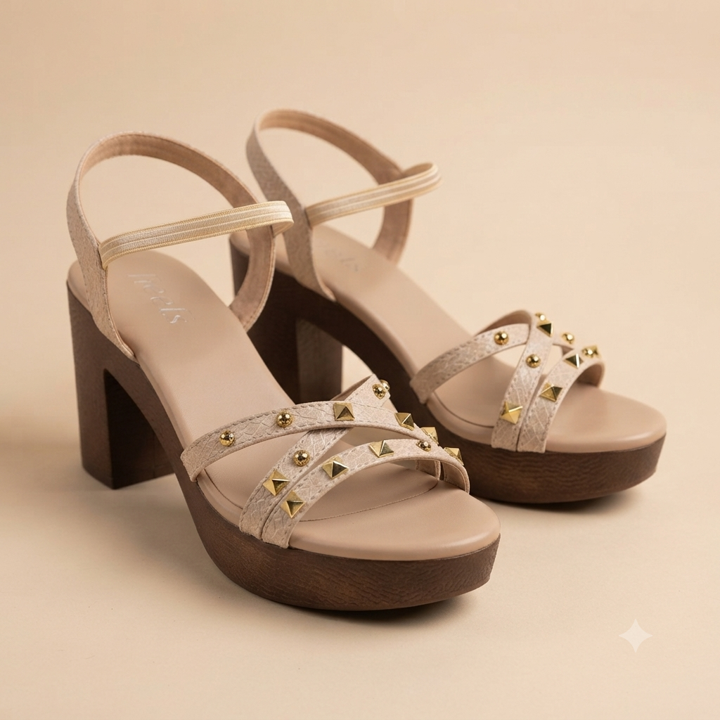 Aurelia Snake Texture Platform Block Heel Sandal