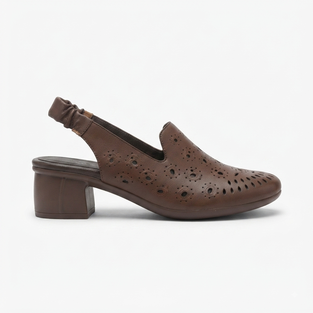 Sakina 2.0 Premium Leather Perforated Slingback Summer Sandals