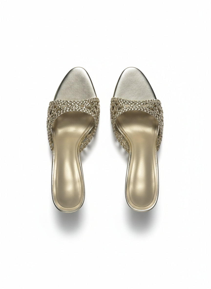 Kim Mesh Slip On Kitten Heels - The Heels India