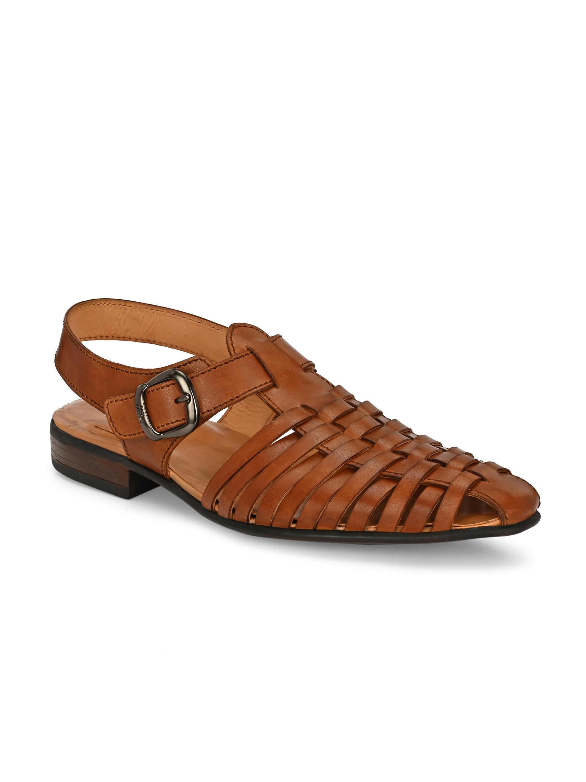 Ajrakh Strappy Leather Roman Sandals