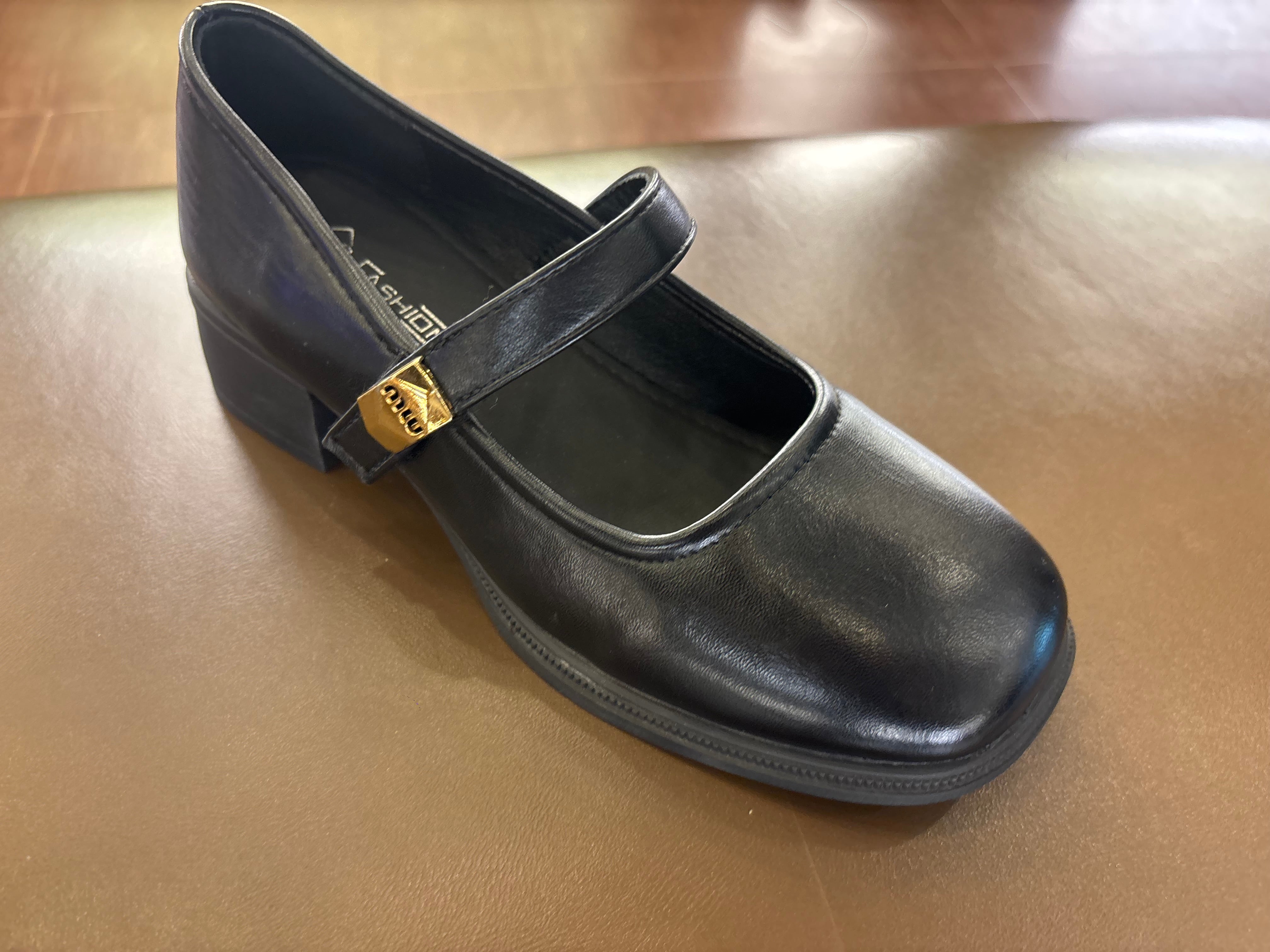 Menzy Premium Mary Jane Block Heel Loafers