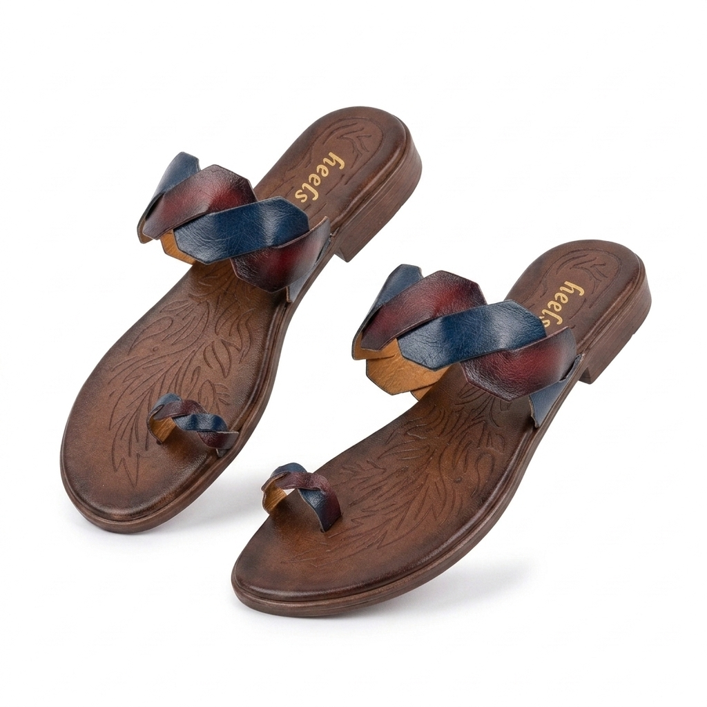 Darcy Leather Thumb Kohlapuri Slippers - The Heels India