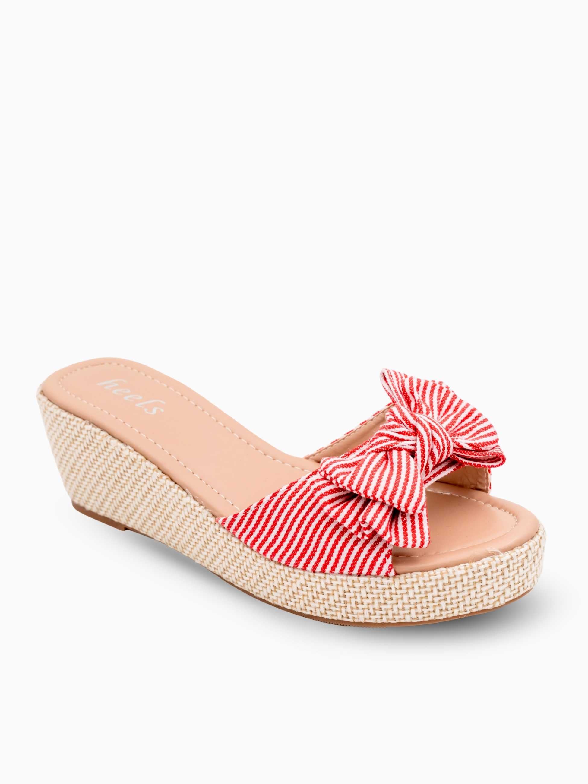Emma Knot Bow Wedge Heels