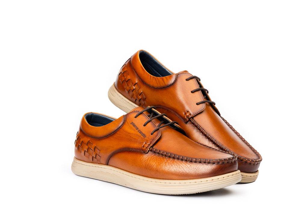 Marina Leather Weaved Lace Derby Shoes