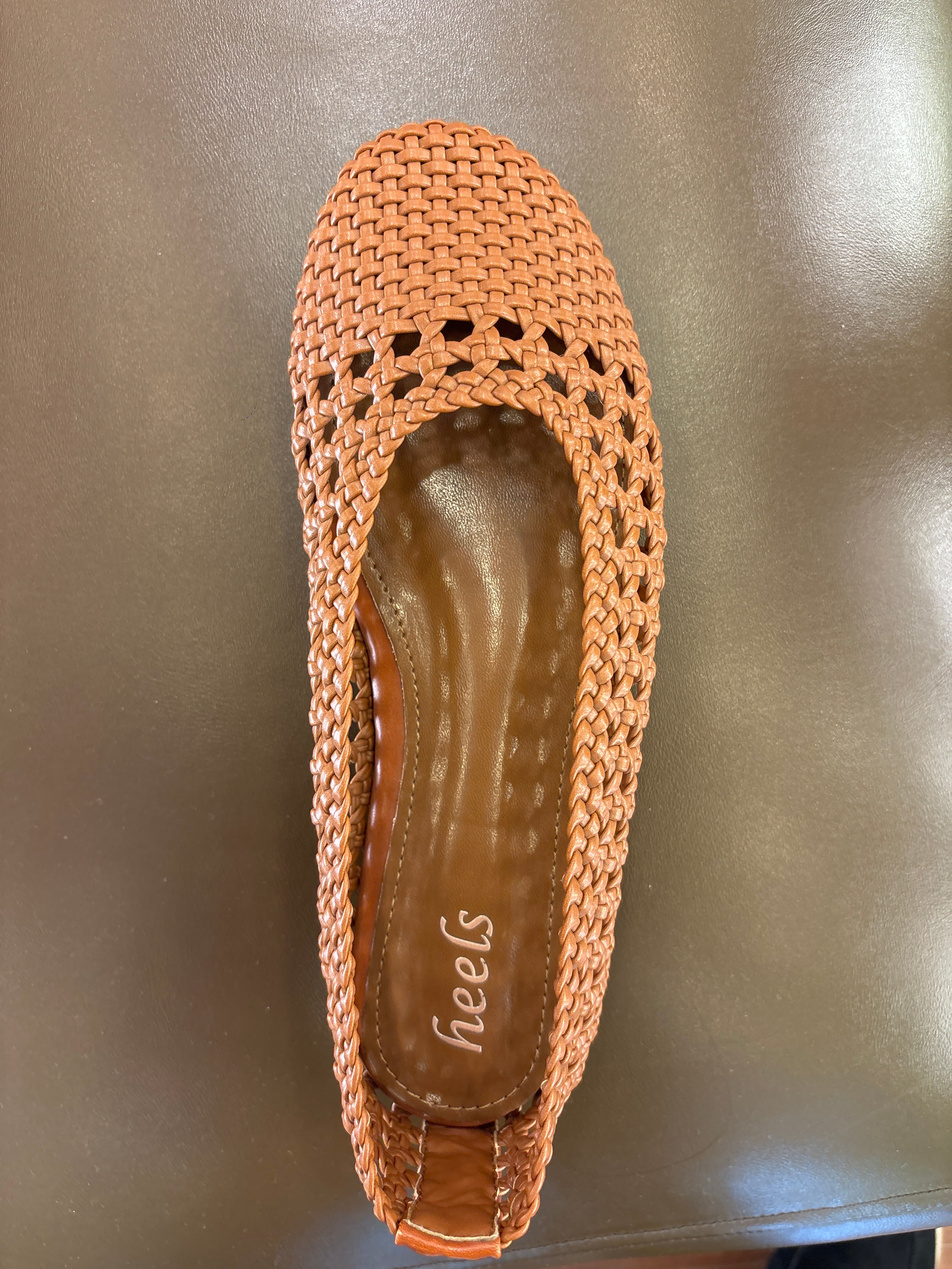 Stella Premium Leather Crochet Perforated Flat Ballerinas