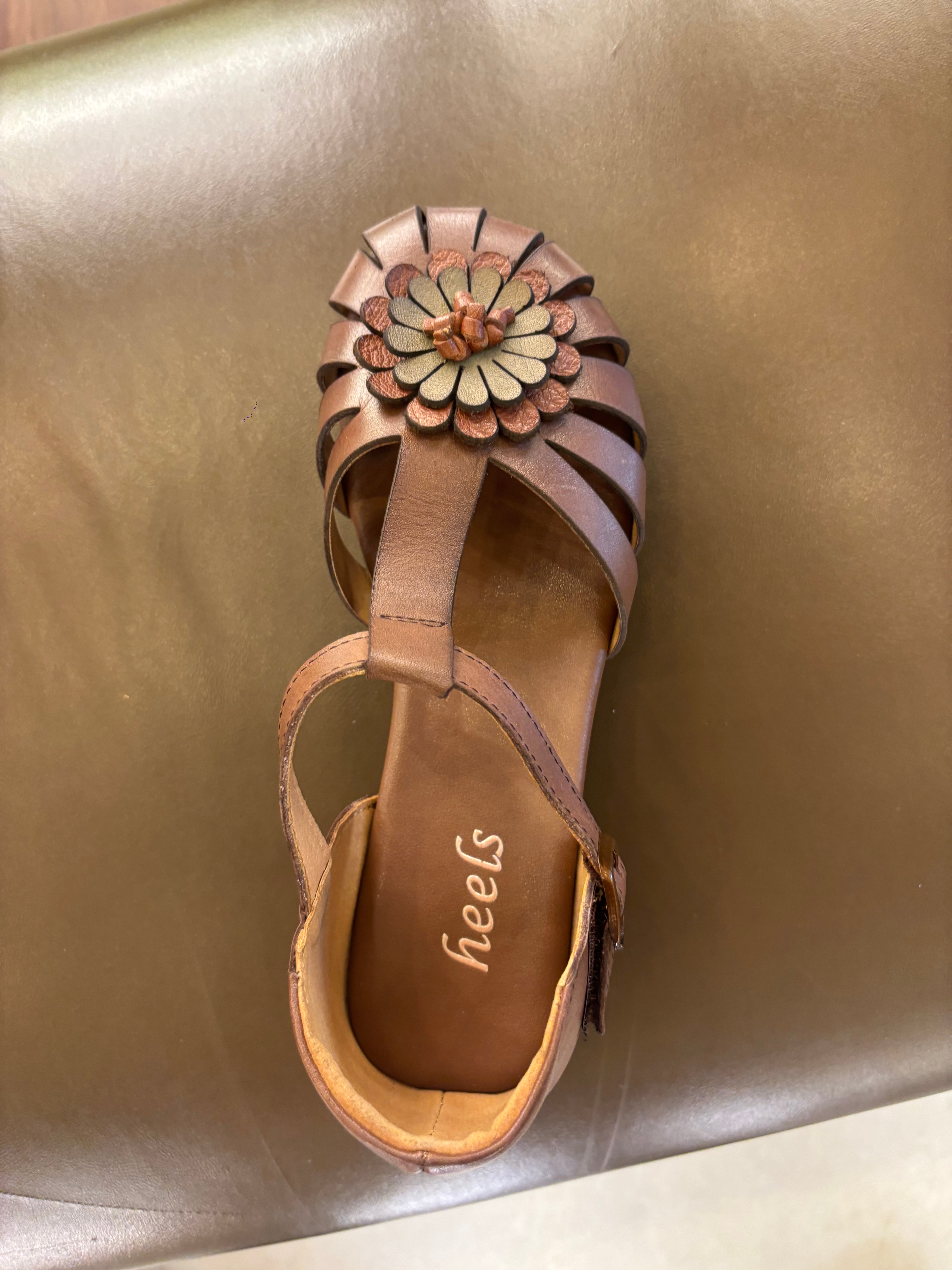 Kim Premium Leather Ankle Strap Block Heel Sandals