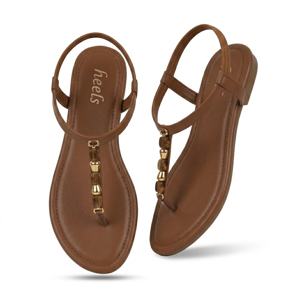 Kia Cushioned Back Elastic Embellished Sandals