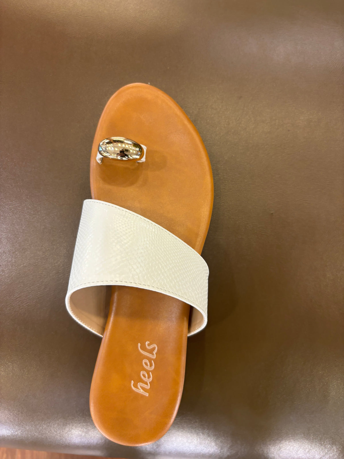 Nova 3.0 Buckled Cushioned Thumb Sliders in White - The Heels India