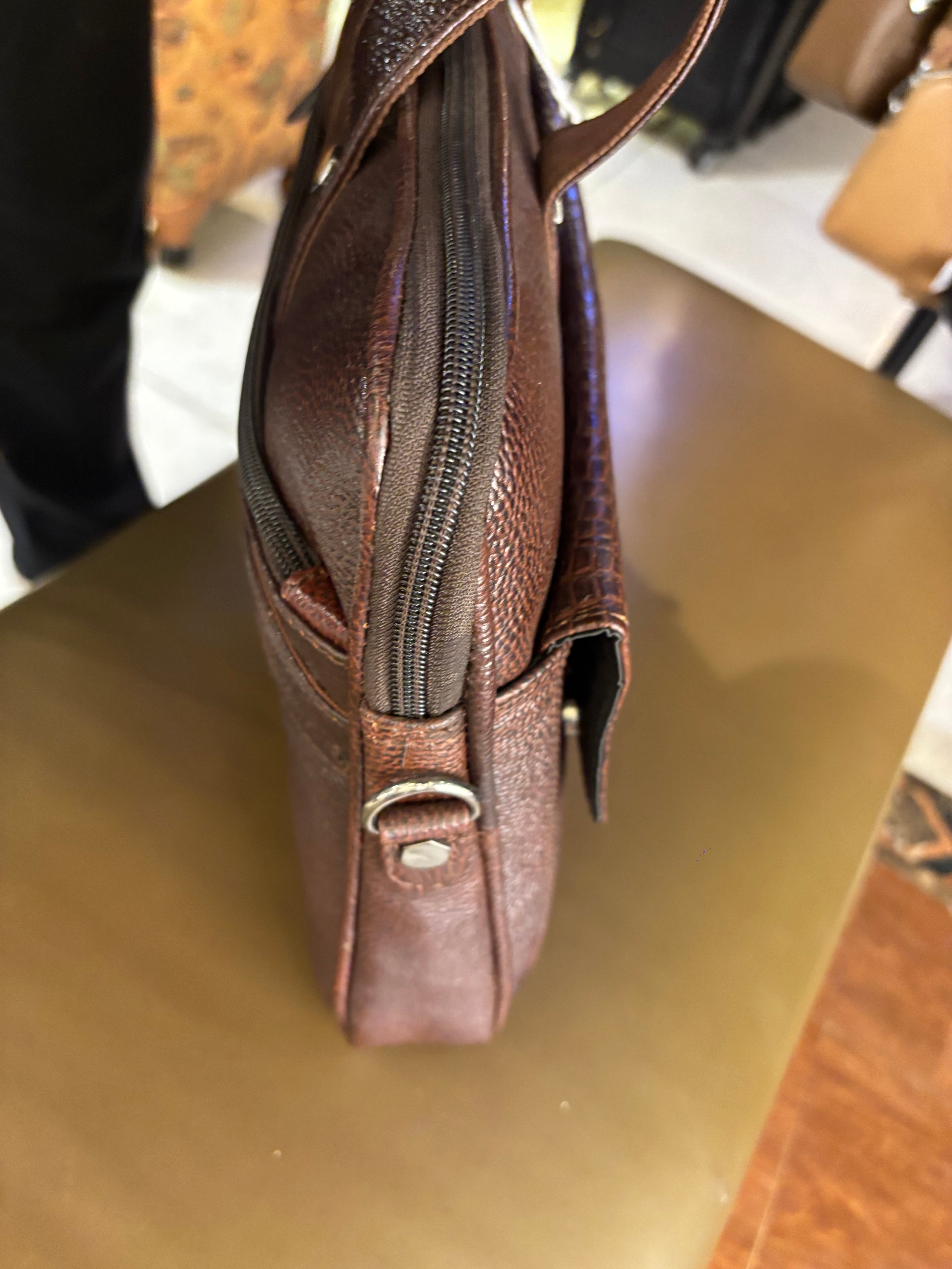 Brown Leather Laptop Bags SLP342