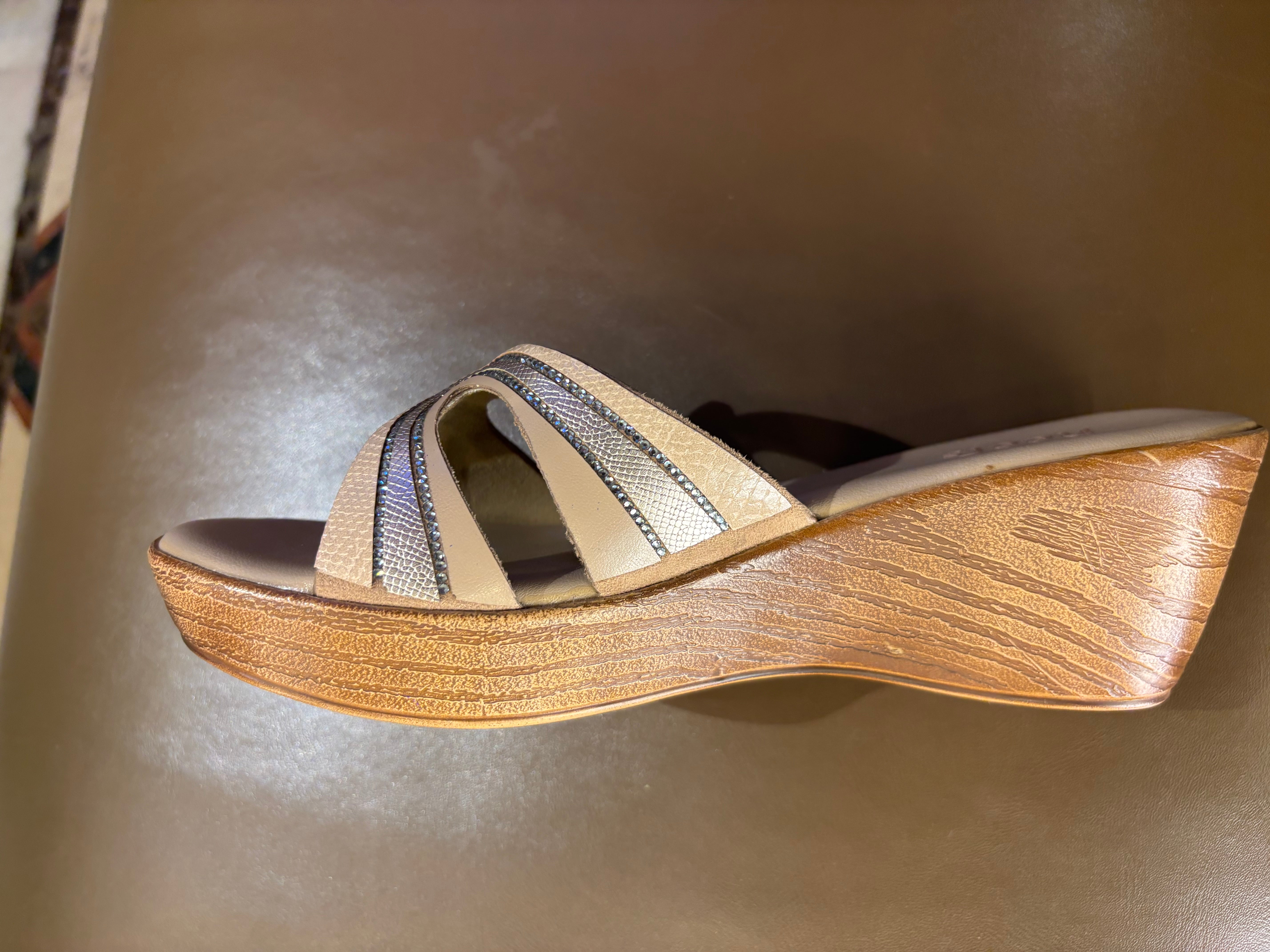 Reina Bling Peep Toe Wedge Heels