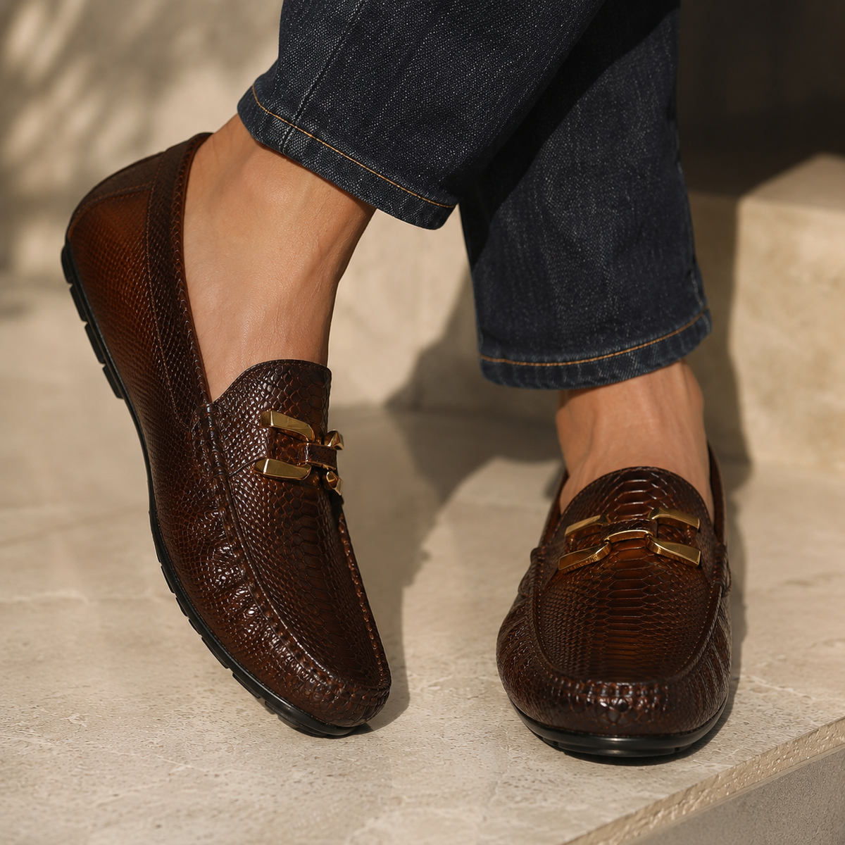 Hertz Platinum Leather Loafers - The Heels India