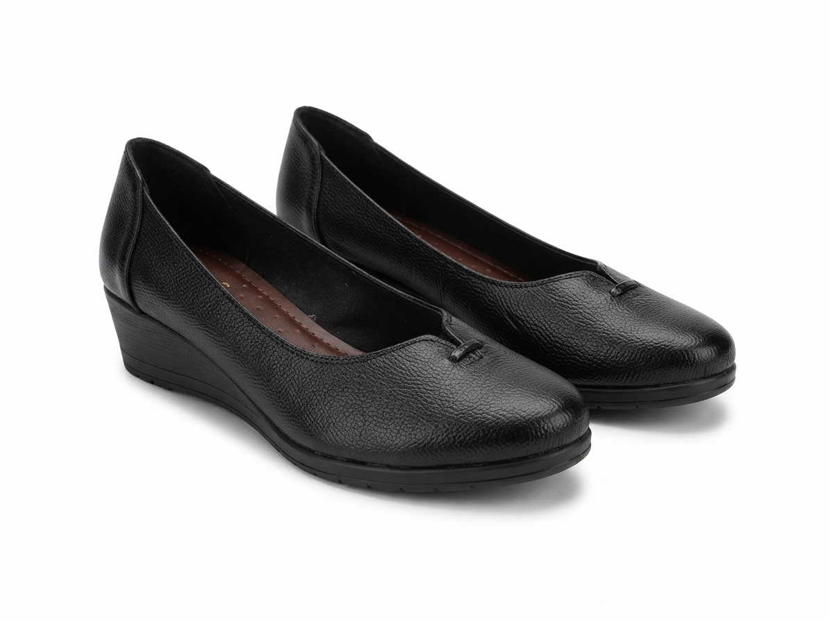 Kylie Leather Everyday Wedge Ballerinas