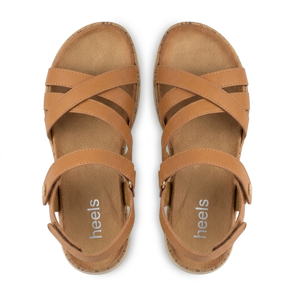 Frida Summer Criss Cross Comfort Velcro Sandals - The Heels India