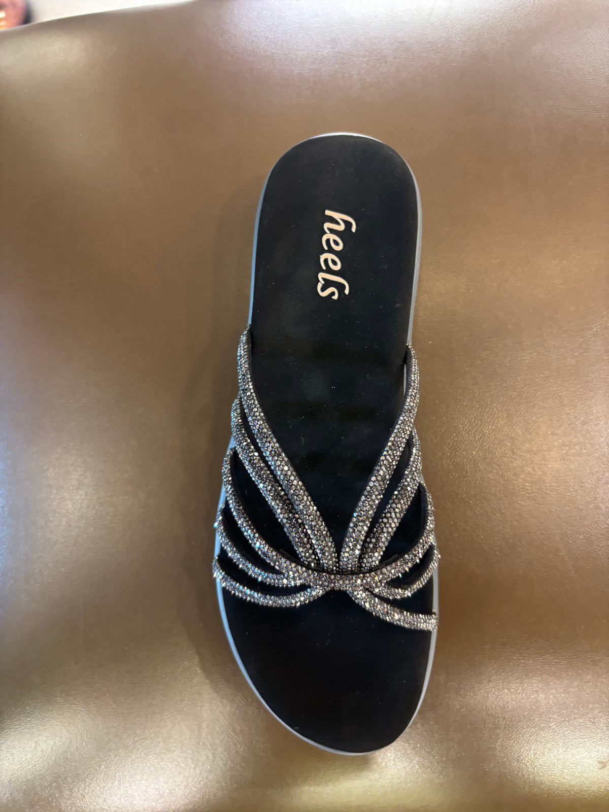 Stella 2.0 Cushioned Embellished Ethnic Sliders in Black - The Heels India