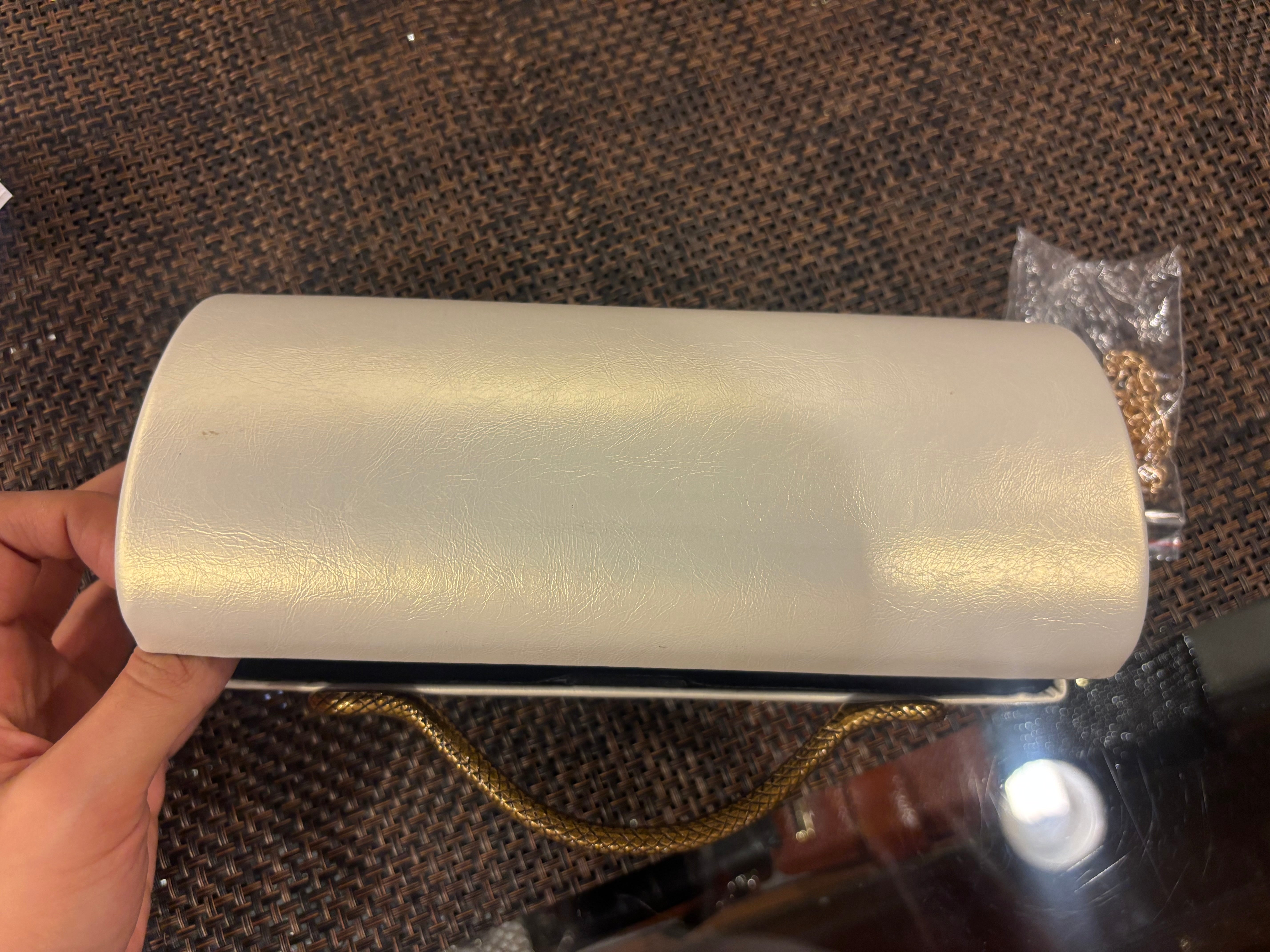 Metallic Snake Handle Clutch Bag