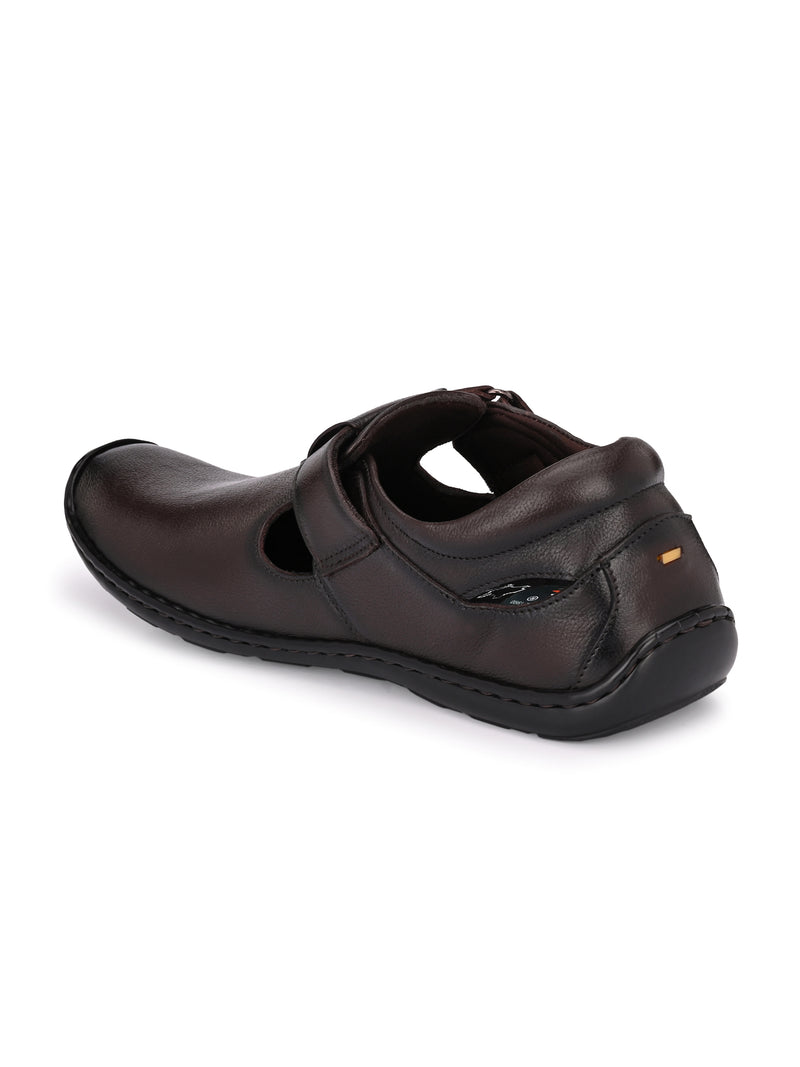 Brunel Leather Velcro Roman Sandals HT