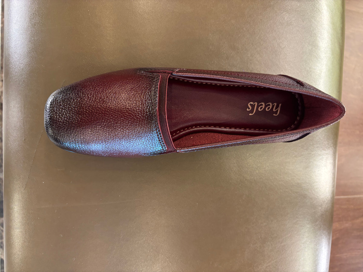 Lisbon Leather Block Heel Ballerinas