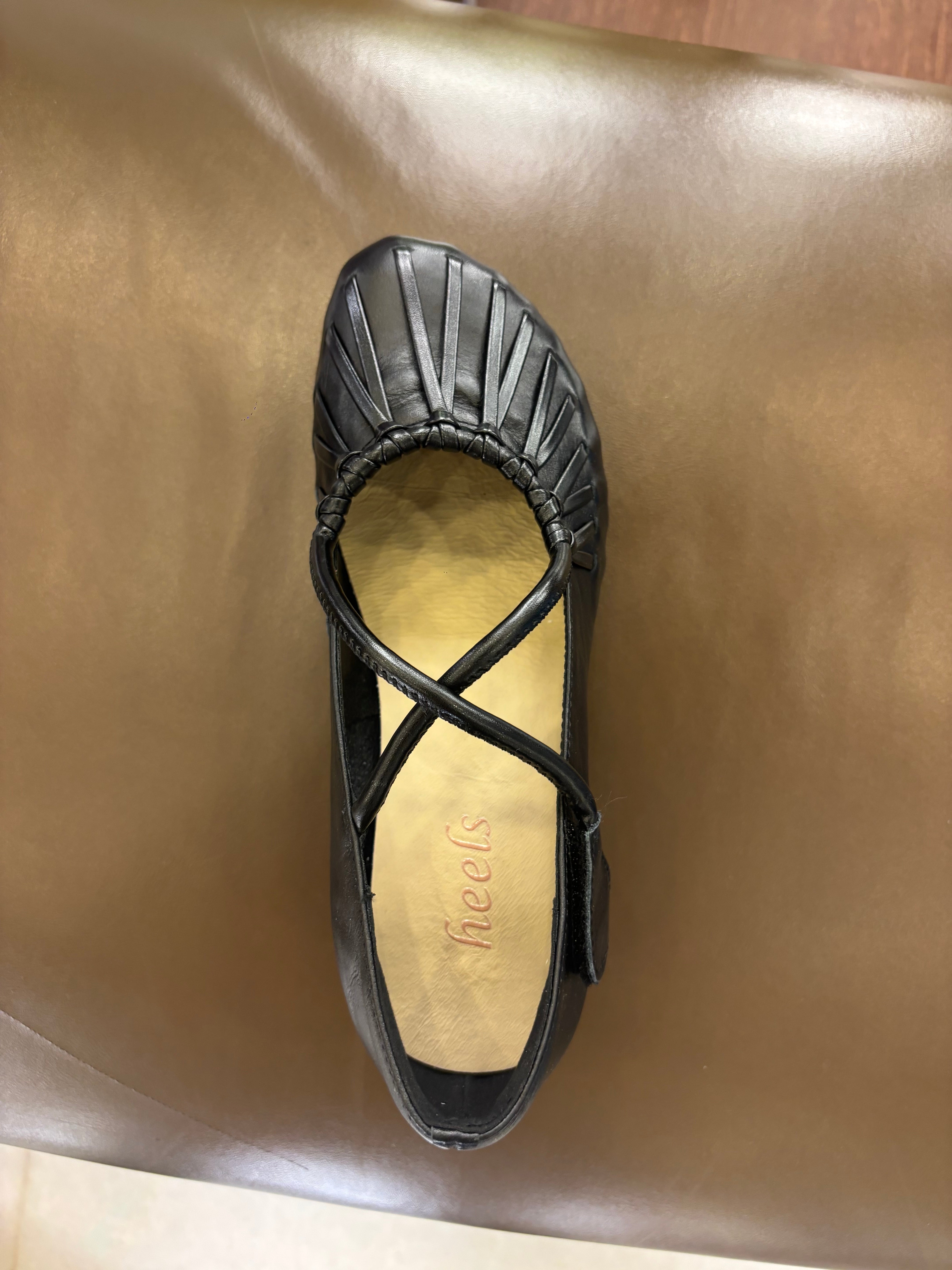 Rihanna Premium Leather Velcro Strap Block Heels