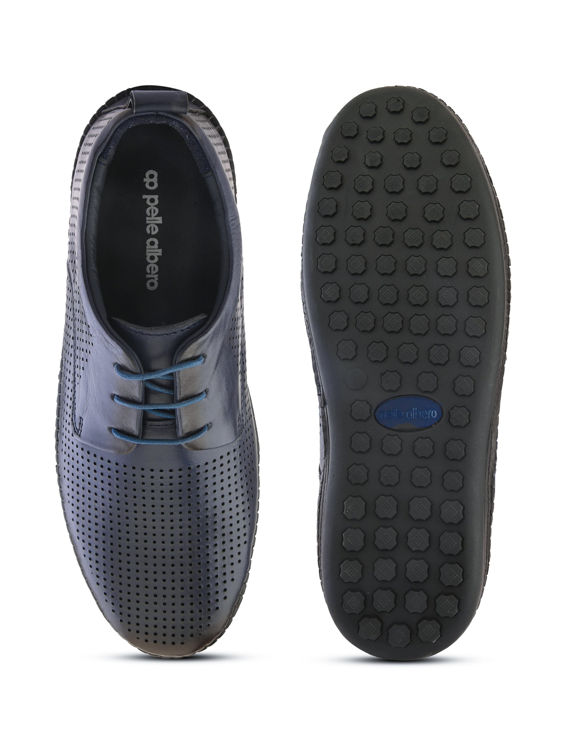 Anax Casual Perforated Leather Derby Shoes