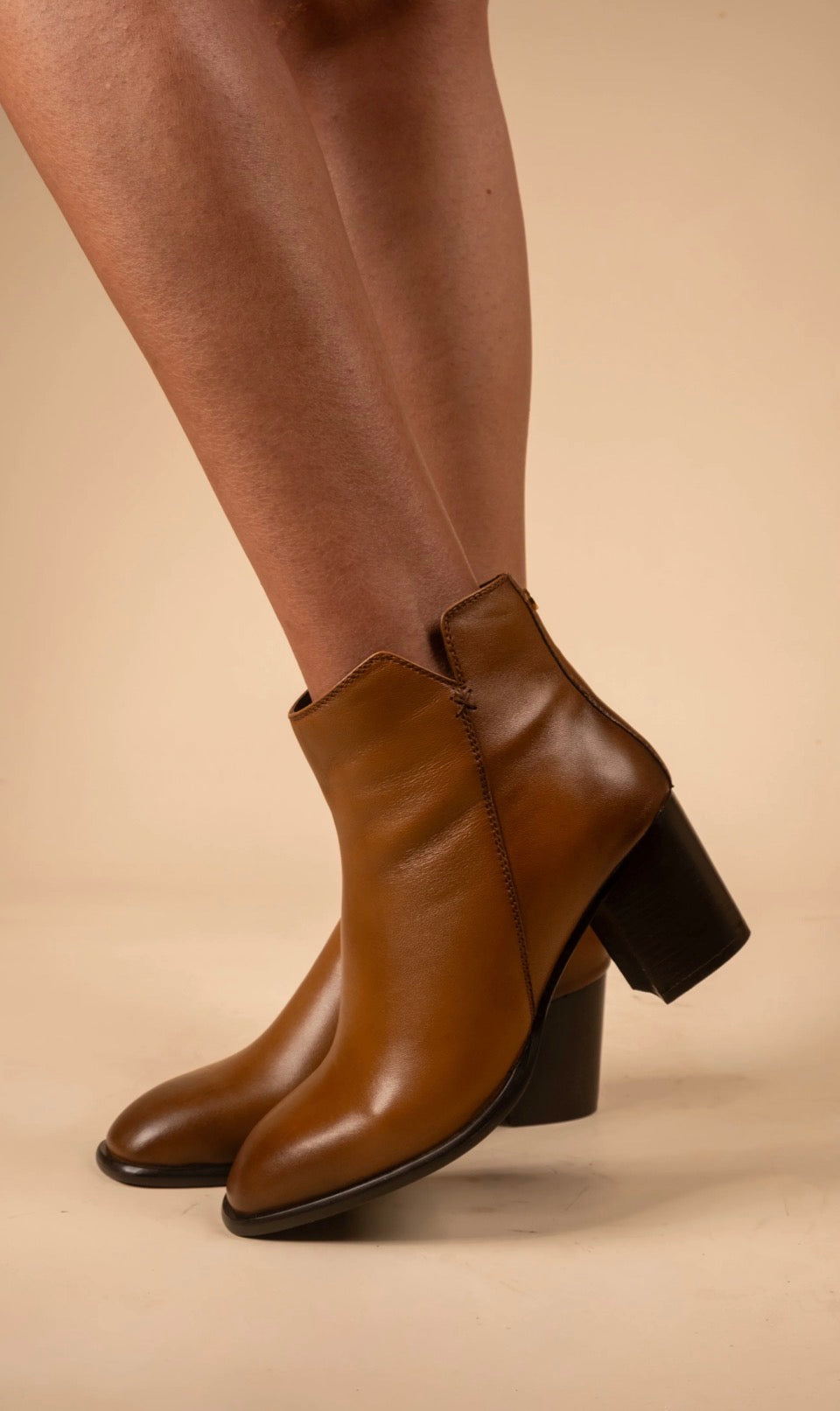 LUNA Luxury Leather Block Heel Winter Boots