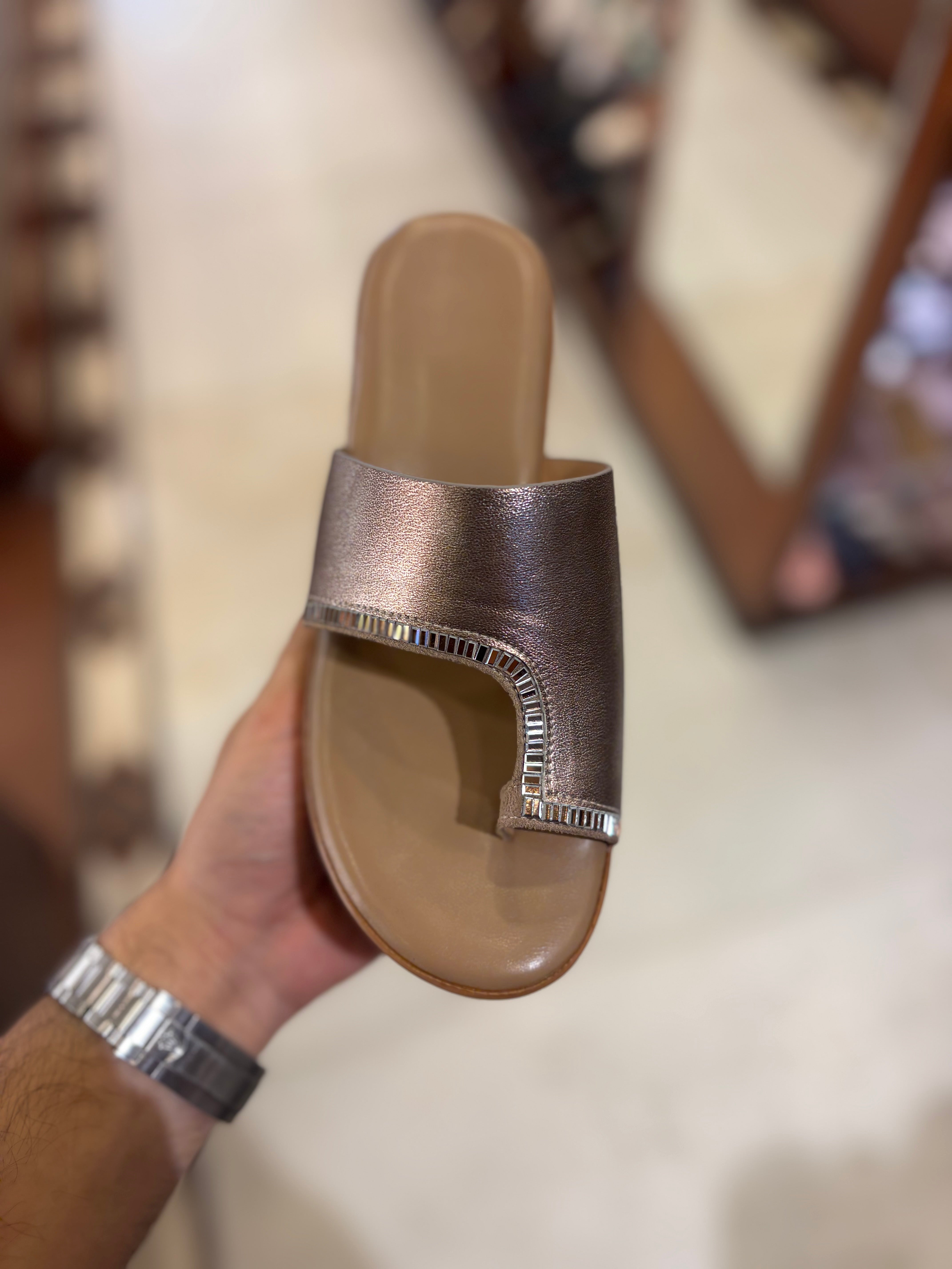 Becky Metallic Comfort Thumb Wedge Heels