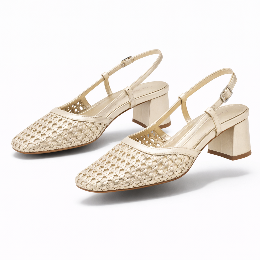 Izumi Premium Mesh Mid Heel Slingback Heels