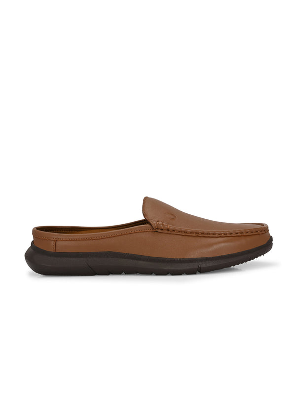 Anti Gravity Tan Leather Slip-On Mules