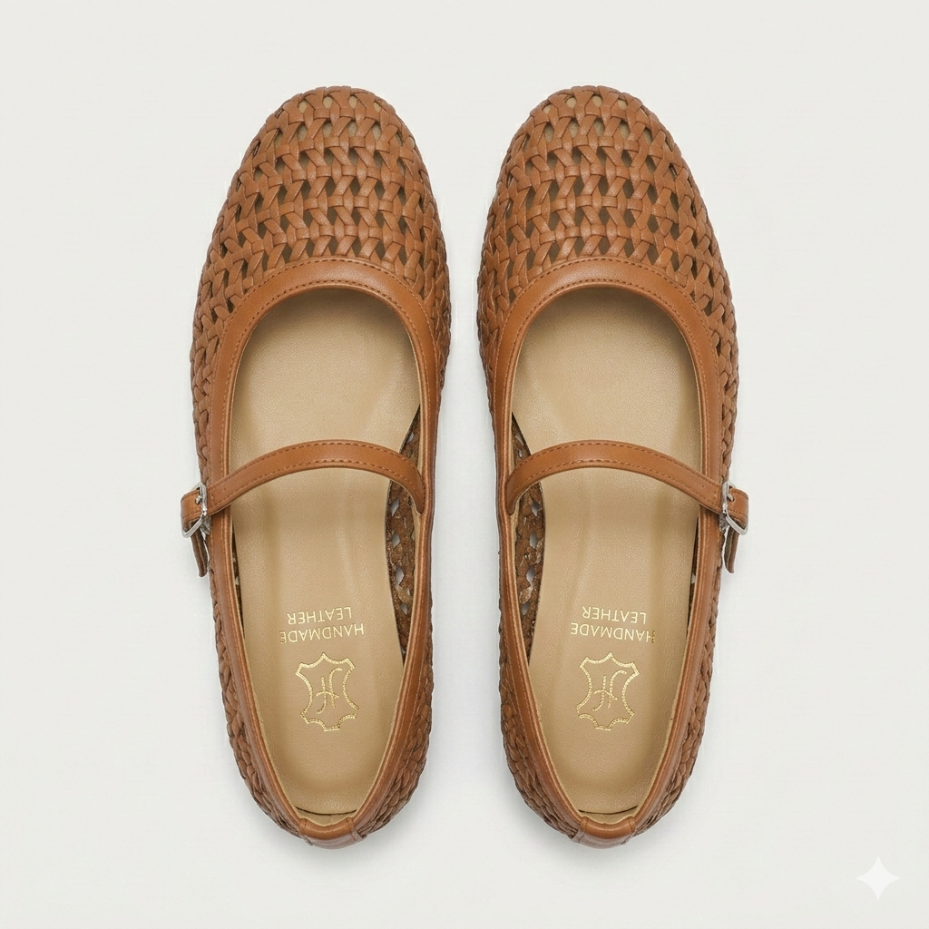 Meraki Premium Mesh Flat Mary Jane Ballerinas - The Heels India