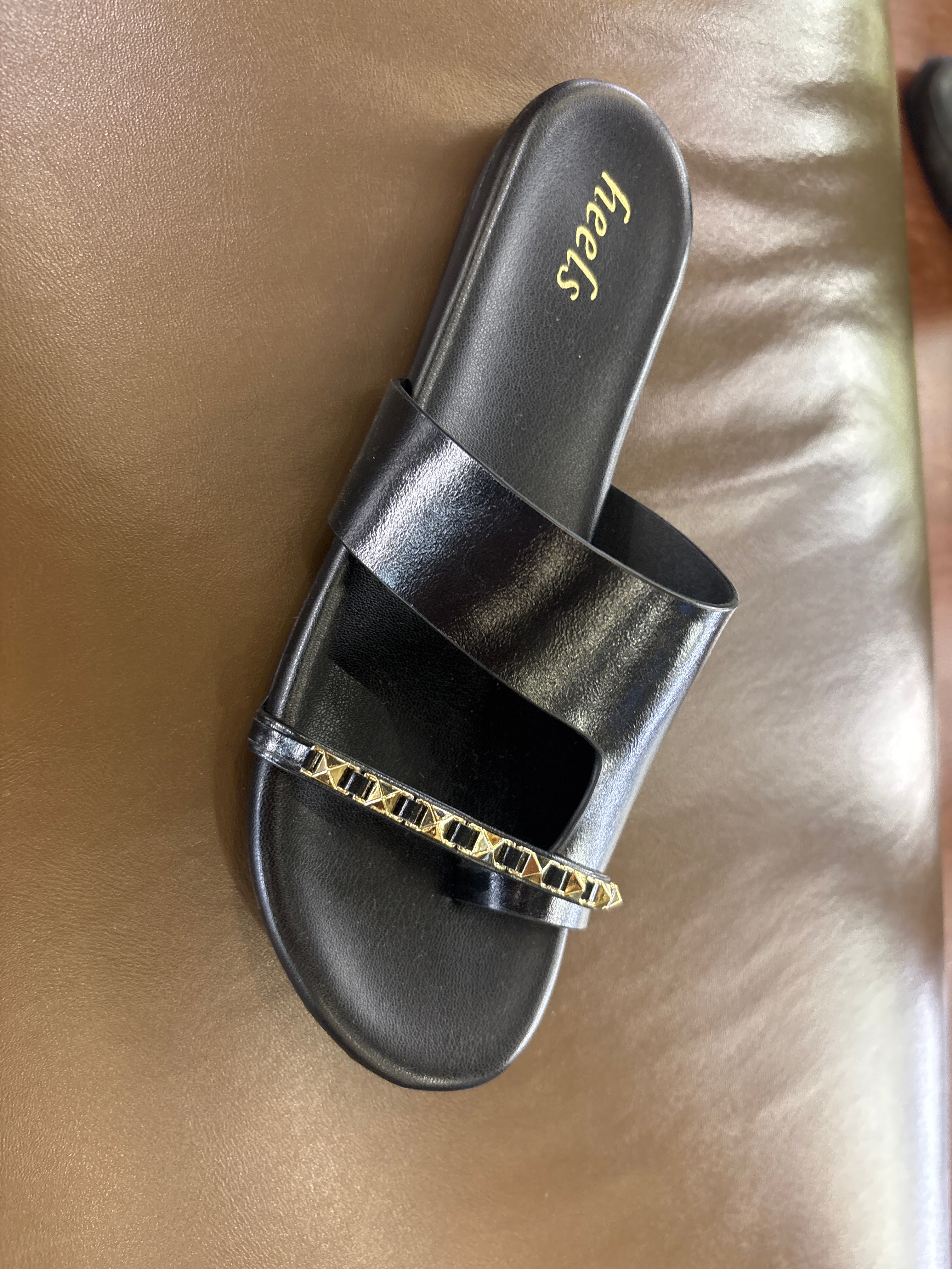 Sorrento Studded Strap Thumb Flat Sliders