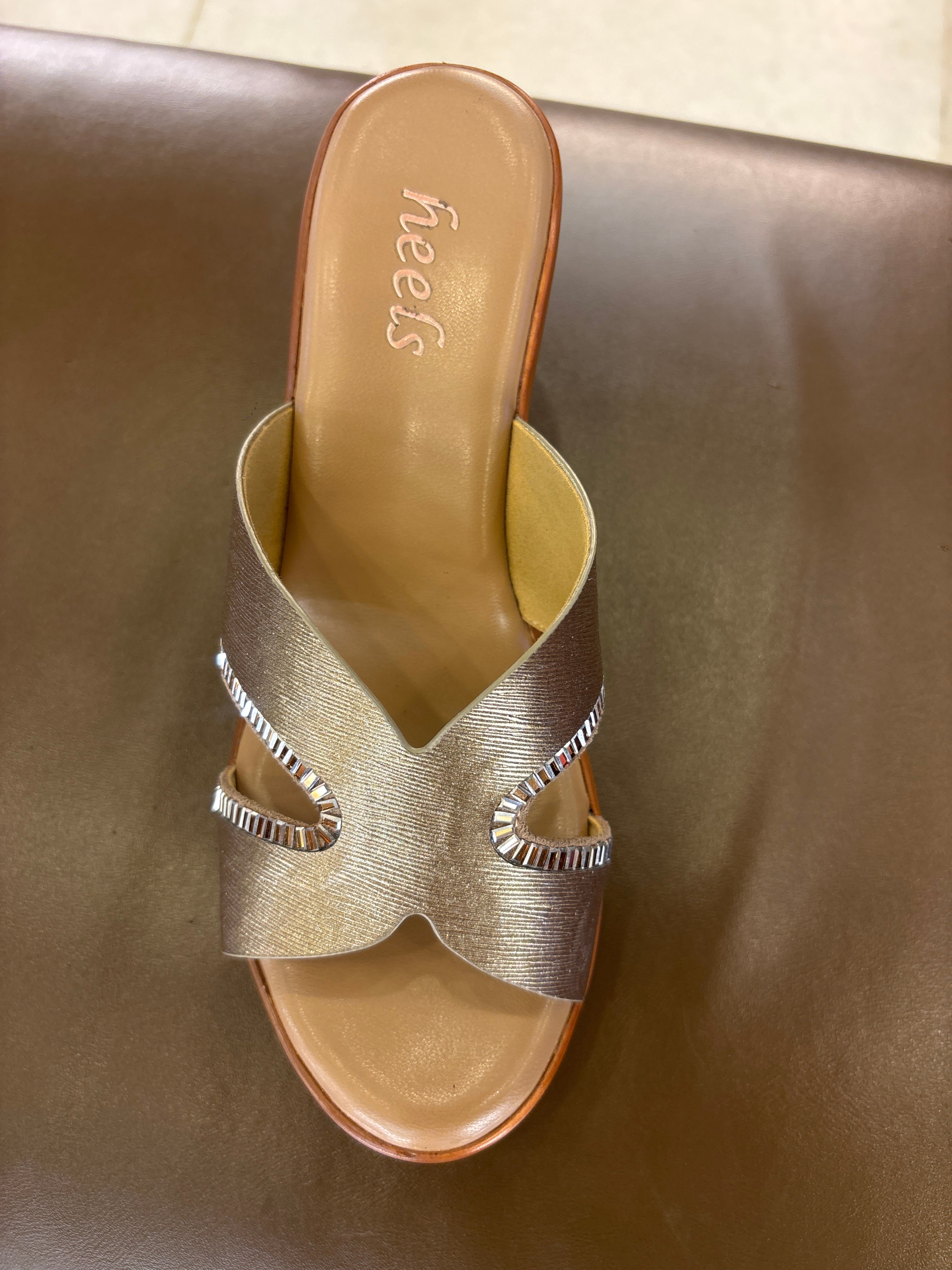 Claire Embellished Wedge Peep Toe Heels - The Heels India