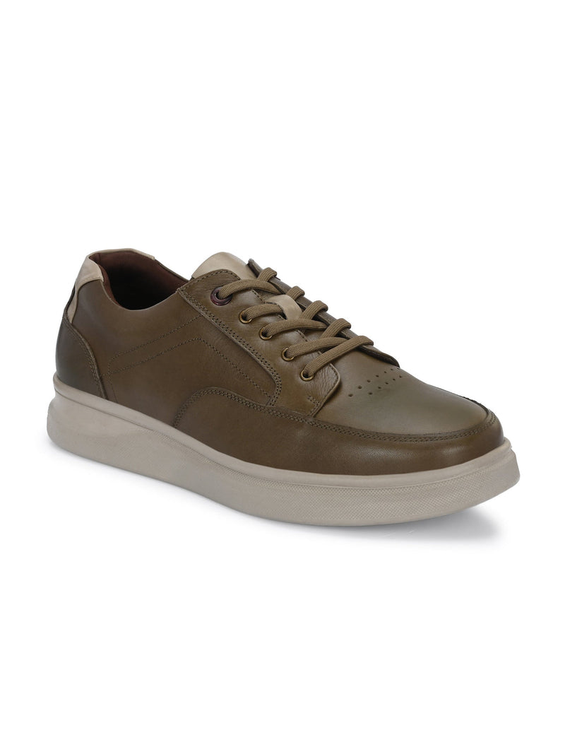 Zero Gravity 2.0 Mateo Olive Leather Lace-Up Sneakers