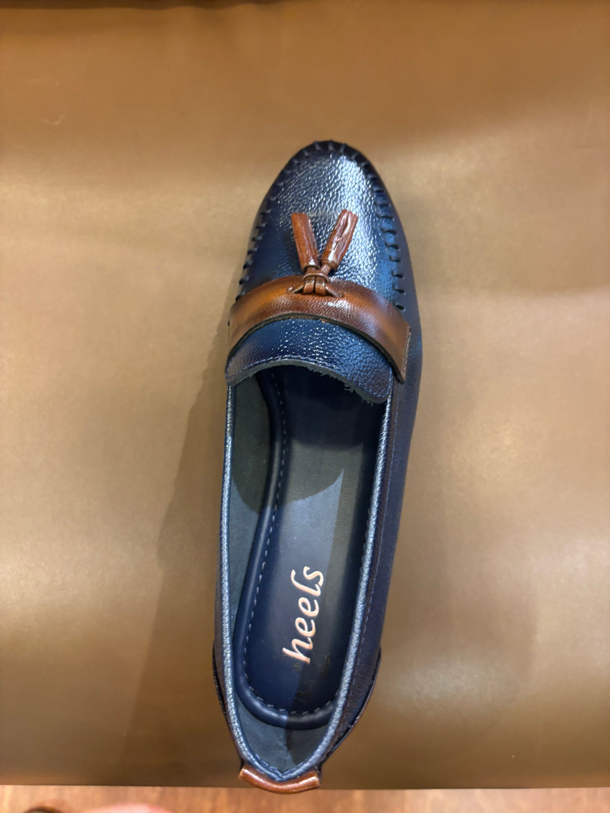Fiona Leather Tassel Block Heel Loafers