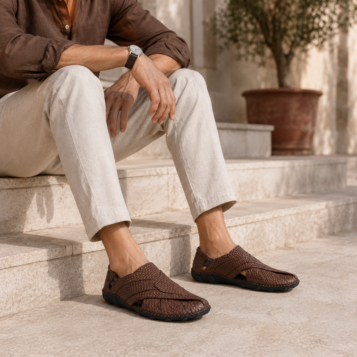 Rayaan Leather Ethnic Cushioned Loafers - The Heels India