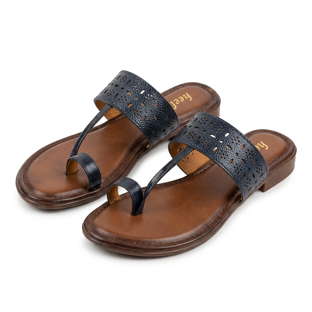 Doris Leather Thumb Kohlapuri Slippers
