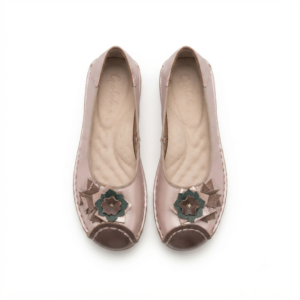 Flora 5.0 Premium Leather Cushioned Ballerinas
