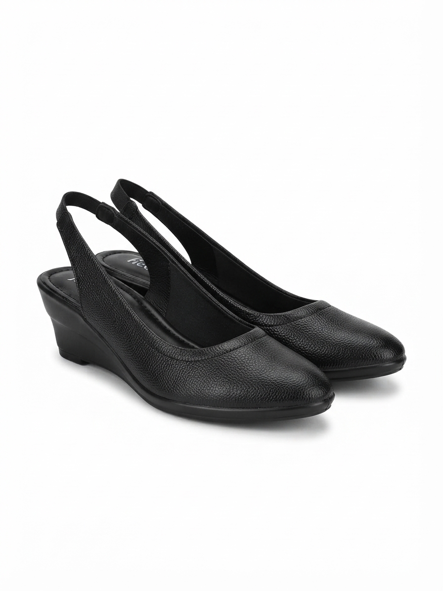 Marcia Leather Slingback Wedge Ballerinas