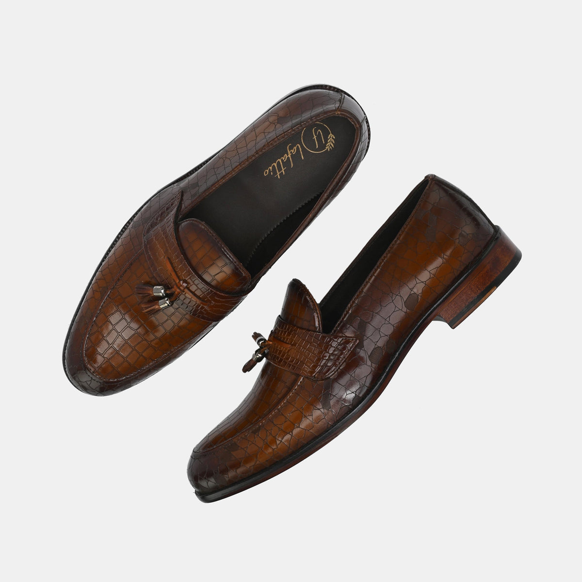 Pedri Luxury Leather Laser Engraved Tassel Loafers