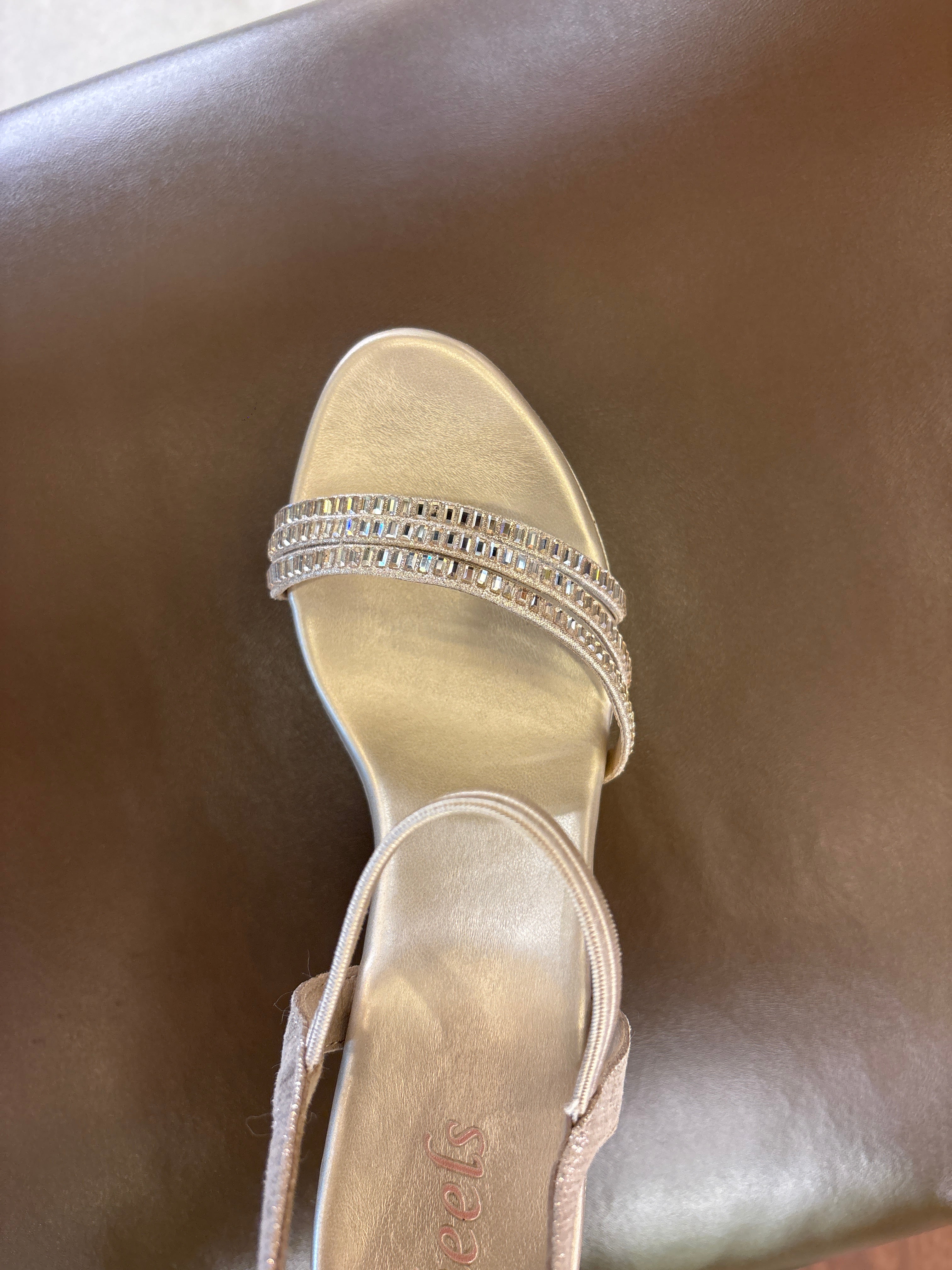 Noor Bling Back Elastic Wedge Platform Heels