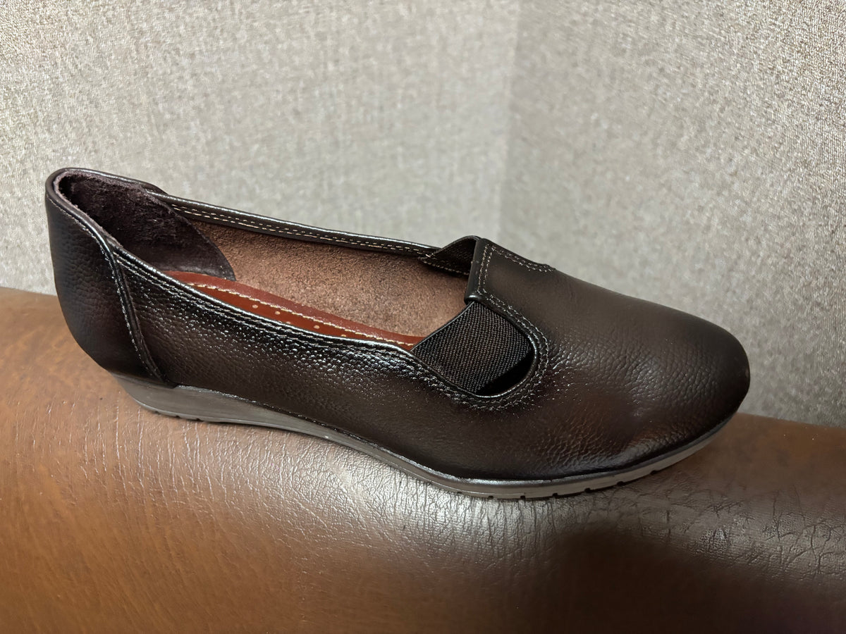 Kylie 2.0 Leather Elastic Wedge Ballerinas