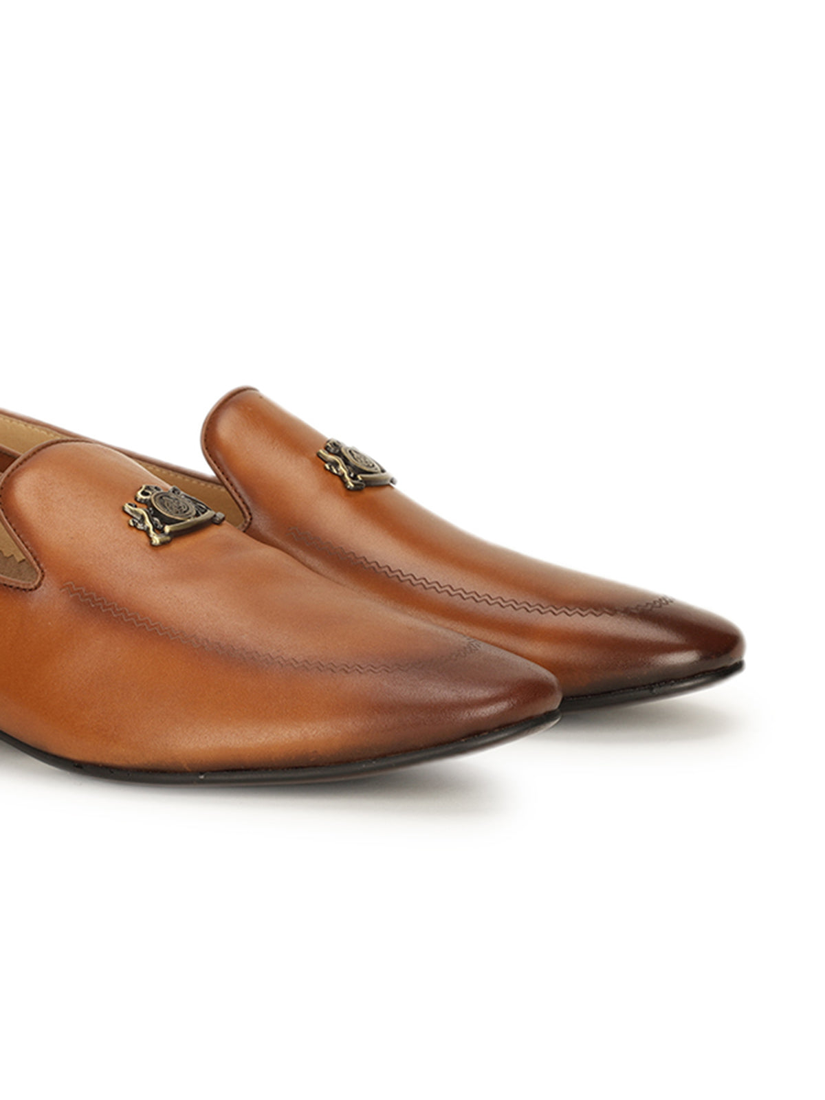 Elliot Leather Crown Ethnic Slip-ons - The Heels India