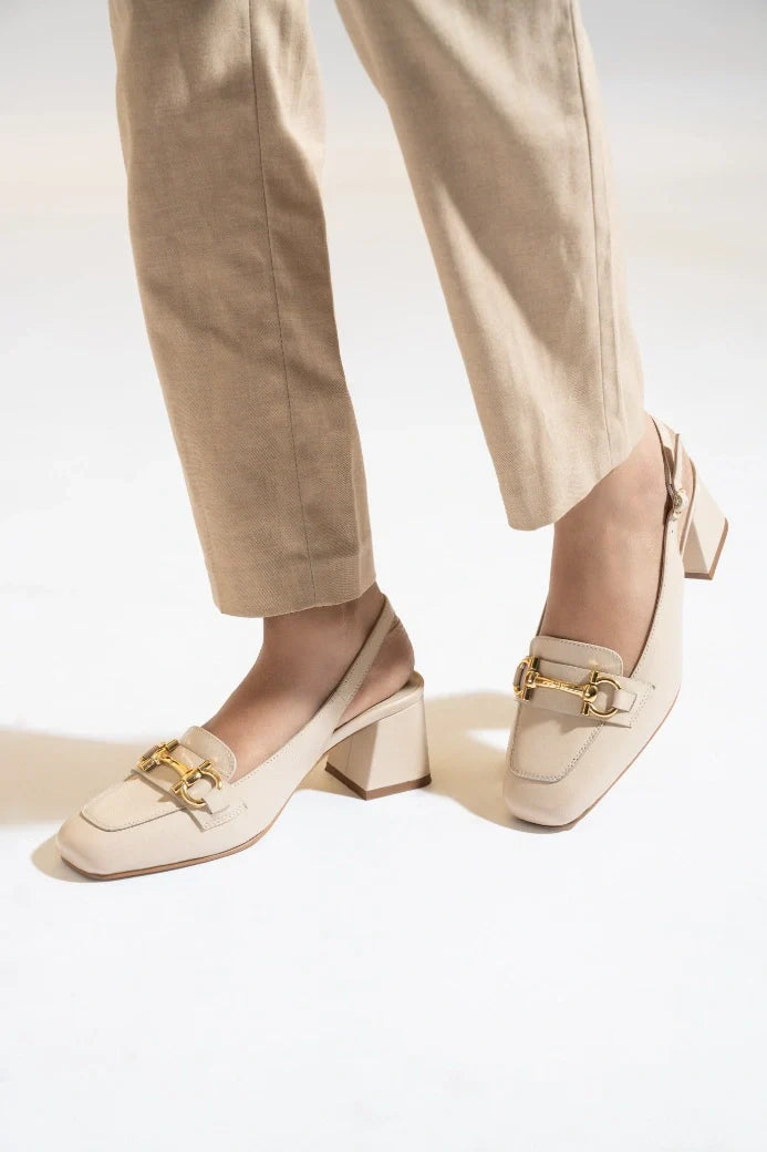 Allure Leather Sling Back Heels