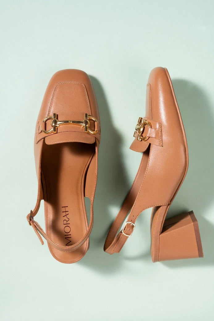 Allure Leather Sling Back Heels